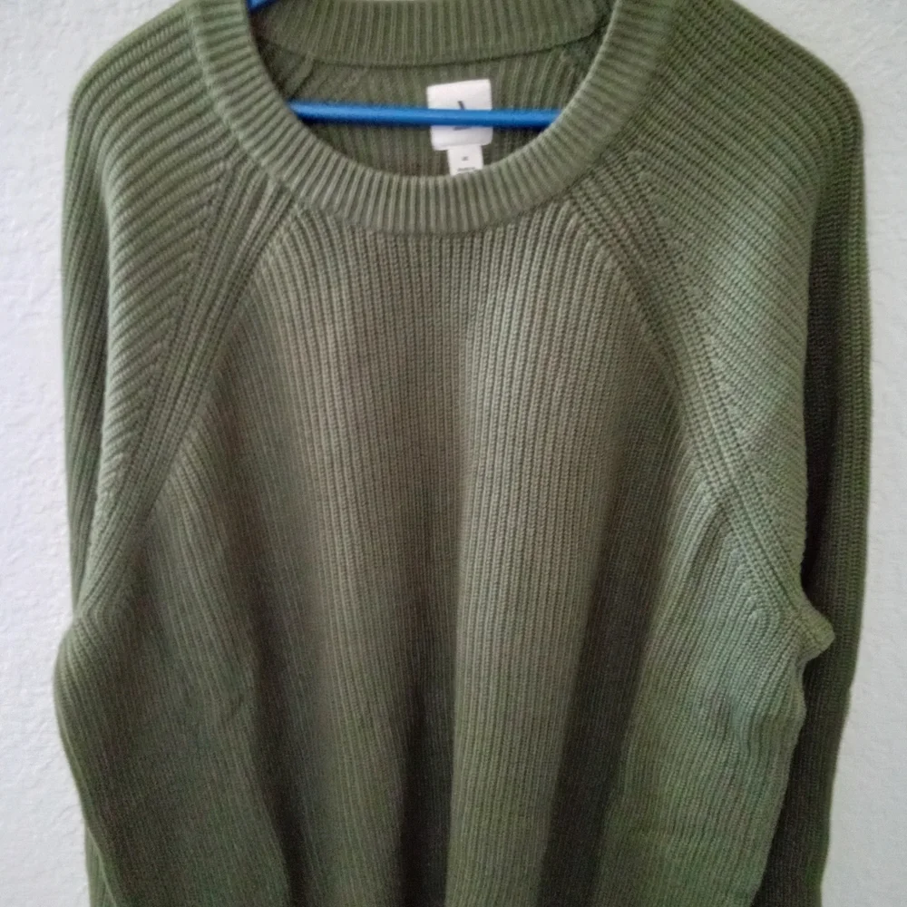 Women's Olive/Sage Green Shaker Sweater Size 4X - Picture 1 of 4